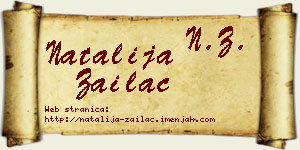 Natalija Zailac vizit kartica